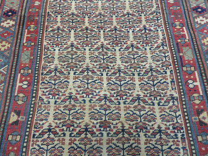 5' X 9' Antique Handmade Caucasian Kuba Wool Rug Veg Dye Runner Nice