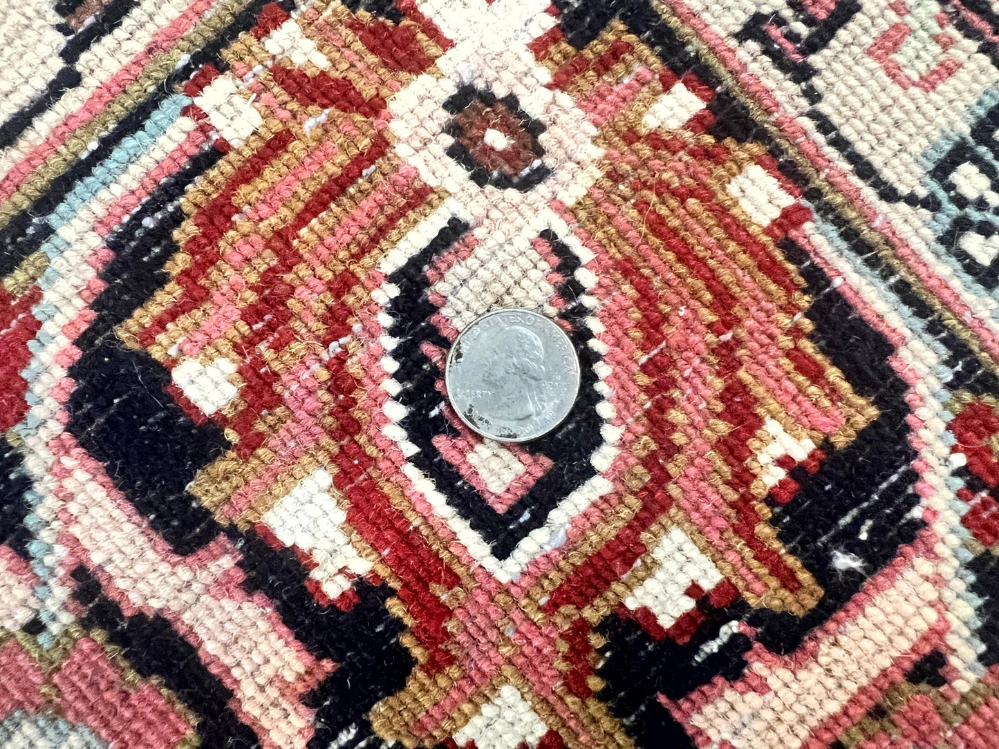 Indo Persian Sarouk Rug 8x10, Red, Floral Allover, Handmade Vintage Wool Carpet, Traditional Rug