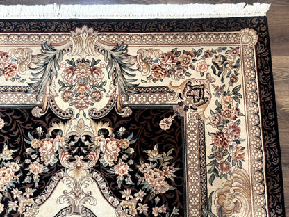 Aubusson Rug 6x9 European Design Hand Knotted Wool Fine 170 KPSI Elegant Carpet