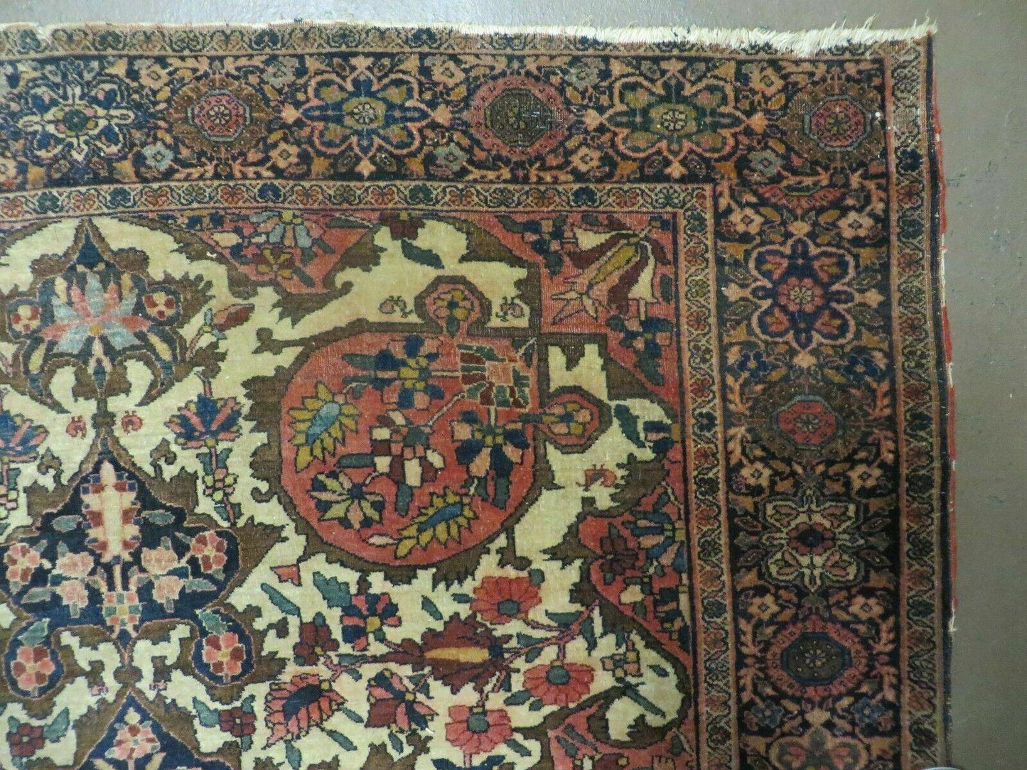 Antique Handmade Indian Floral Oriental Wool Rug 4x6 Feet