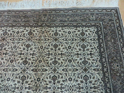 Vintage Turkish Hereke Rug Wool on Cotton 58 x 85 Floral Full Pile