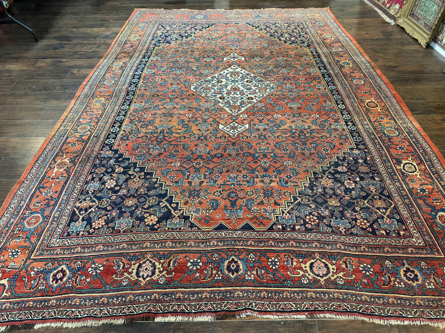 Antique Persian Bidjar Rug 8x12 Hand Knotted Wool Carpet Rare Vintage Persian Treasure