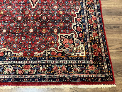 Antique Persian Rug 5x7, Red, Fine 260 KPSI, Bidjar Carpet