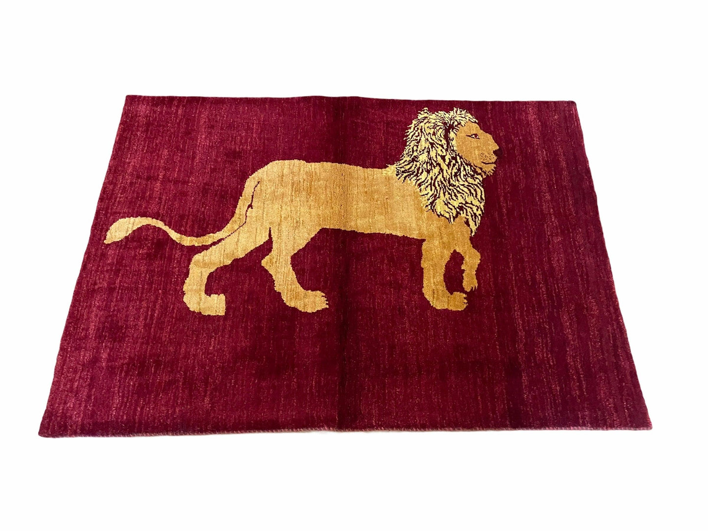 Handmade Wool Rug Lion Pictorial 3.5x5