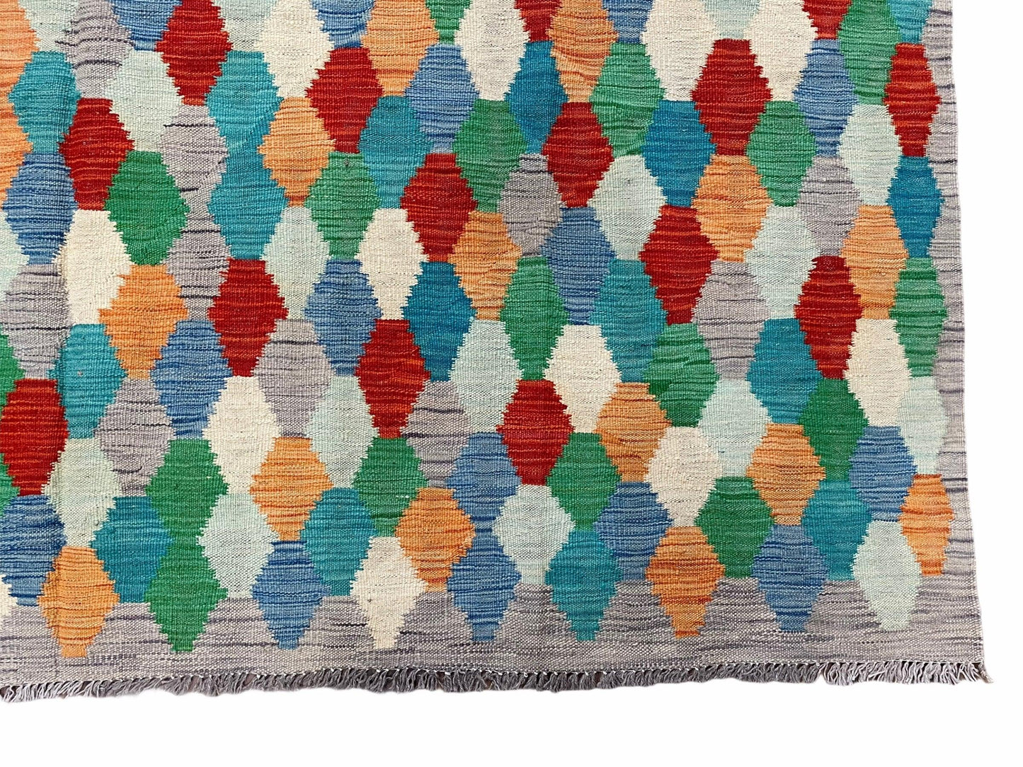 Colorful Chobi Kilim Rug 6x9 Handmade Wool Area Rug For Playrooms