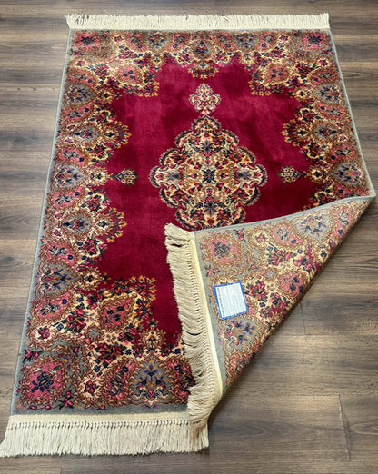 Karastan Rug 4x6 Red Medallion Kirman #762, Wool Vintage Original 700 Series