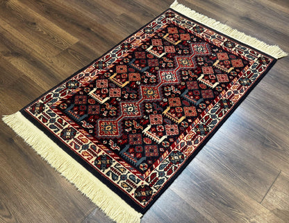 Karastan Yuruk Wool Rug 3x4 Tribal Geometric Navy Blue Area Rug