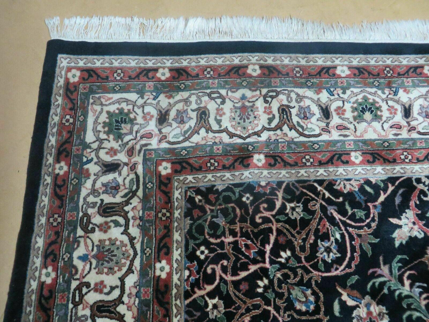 Indo Persian Rug 8x10, Wool Handmade Floral Carpet