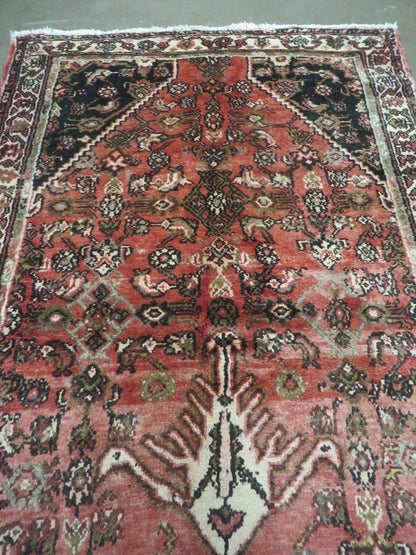 Persian Runner Rug 3.8 x 10, Red, Vintage
