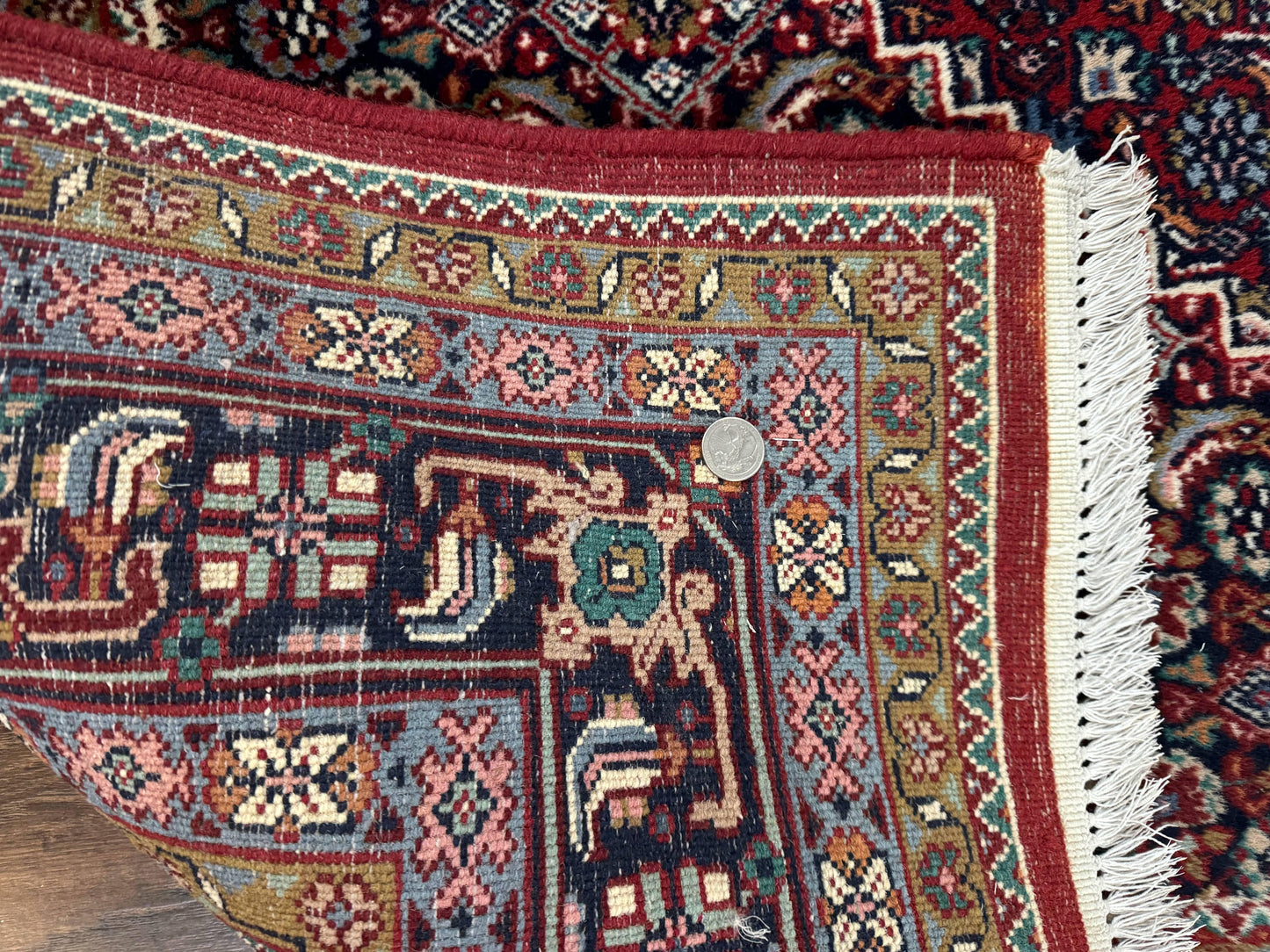 Indo Persian Bidjar Rug 6x9, Vintage Wool Handmade Carpet