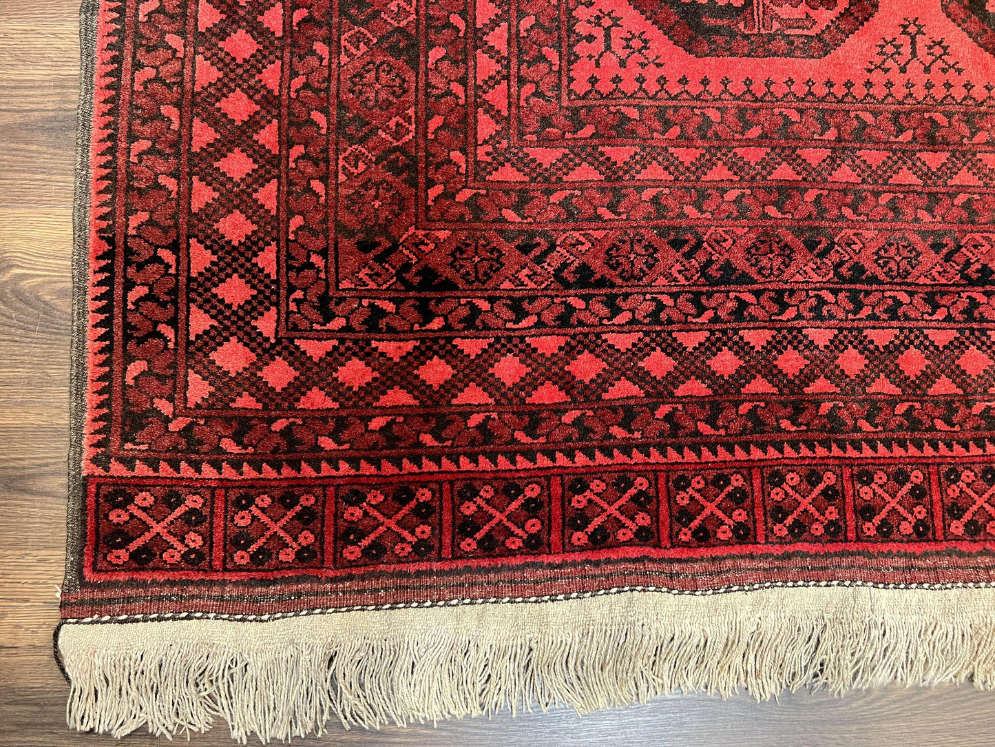 Afghan Turkoman Rug 7x10 Hand Knotted Vintage Yamud Beshir Bokhara Wool Carpet