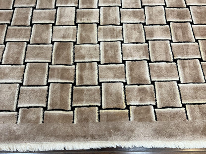 Tibetan Rug 9x12 Handmade Wool Modern Design Area Rug Accent