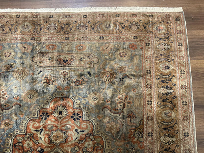 Silk Turkish Kayseri Rug 5x7, Light Blue
