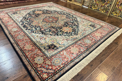 Karastan Navy Heriz #700/701 Rug, 8.8 x 10.6 Karastan Carpet, Wool Pile, Discontinued Vintage Karastan Rug, Original 700 Series, Geometric