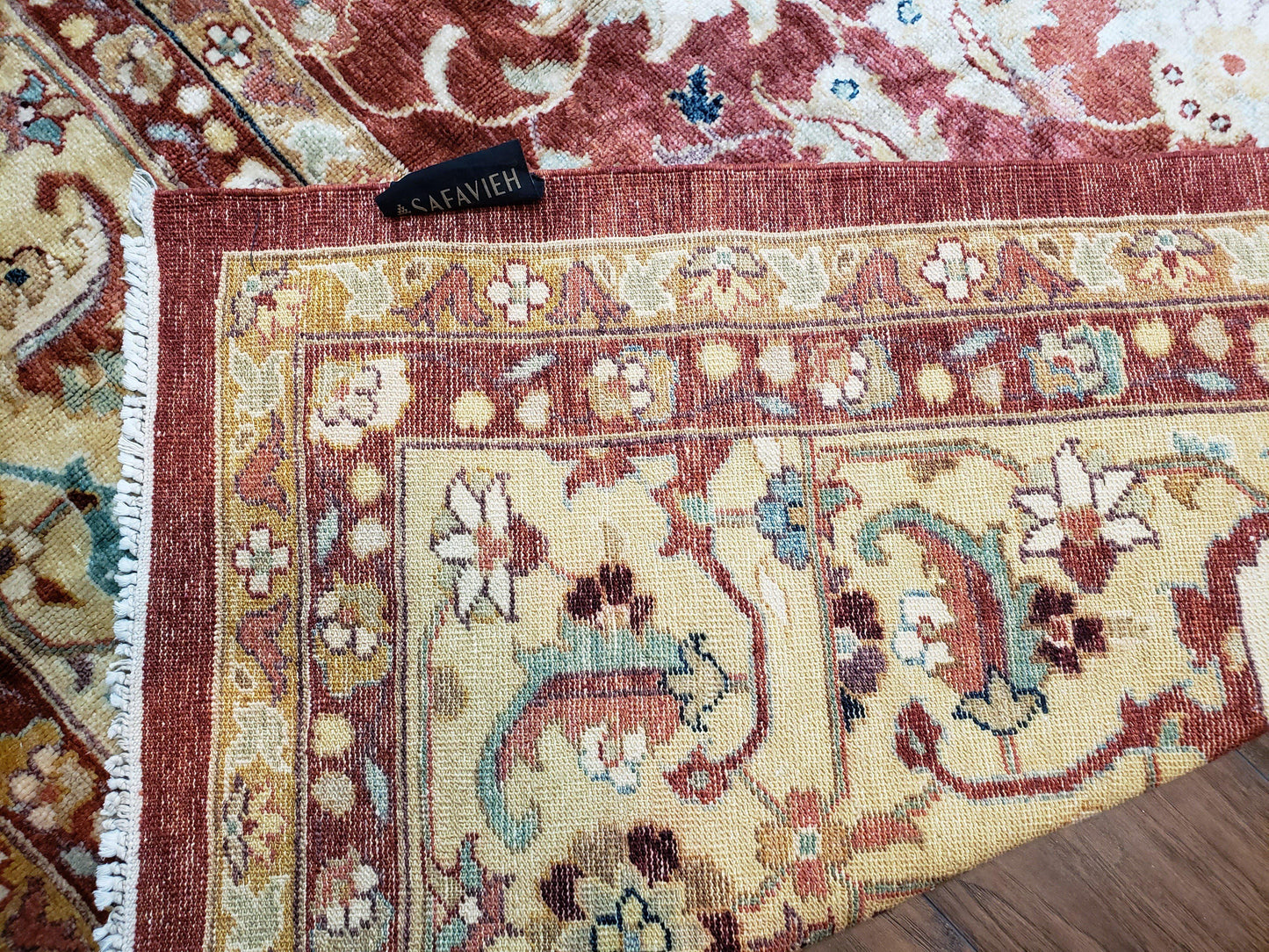 Safavieh Room Sized Rug 10x14, Wool Hand-Knotted Auburn Red & Light Gold Egyptian Mahal Oriental Carpet, 10 x 14 Large Living Room Rug