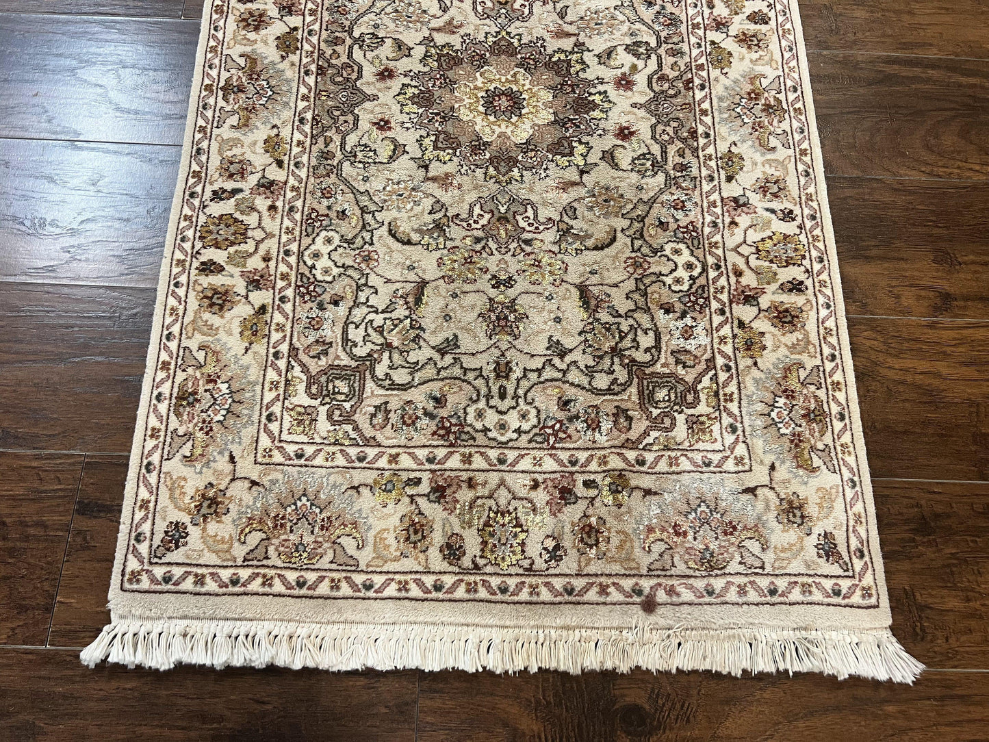 Hand Knotted Persian Rug 2.5 x 4 Vintage Wool Floral Medallion Oriental Carpet