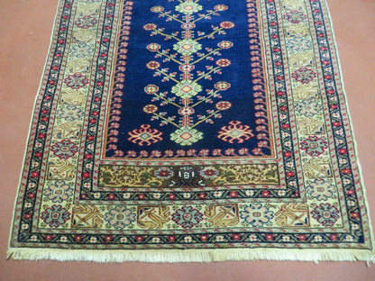 Handmade Turkish Prayer Rug Wool Semi Antique 1940s Vintage 35 By 50 Inch