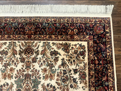 Karastan Rug 5.9 x 9, Ivory Sarouk #760, Wool Pile, Original 700 Series, Vintage