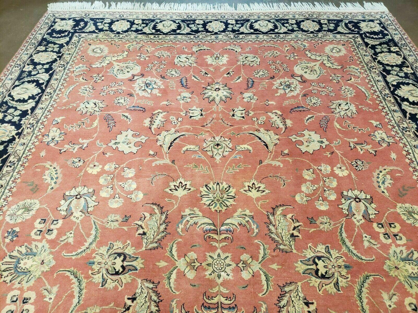 Vintage Oriental Floral Handmade Wool Rug 6x9 Feet With Vegetable Dyes Red