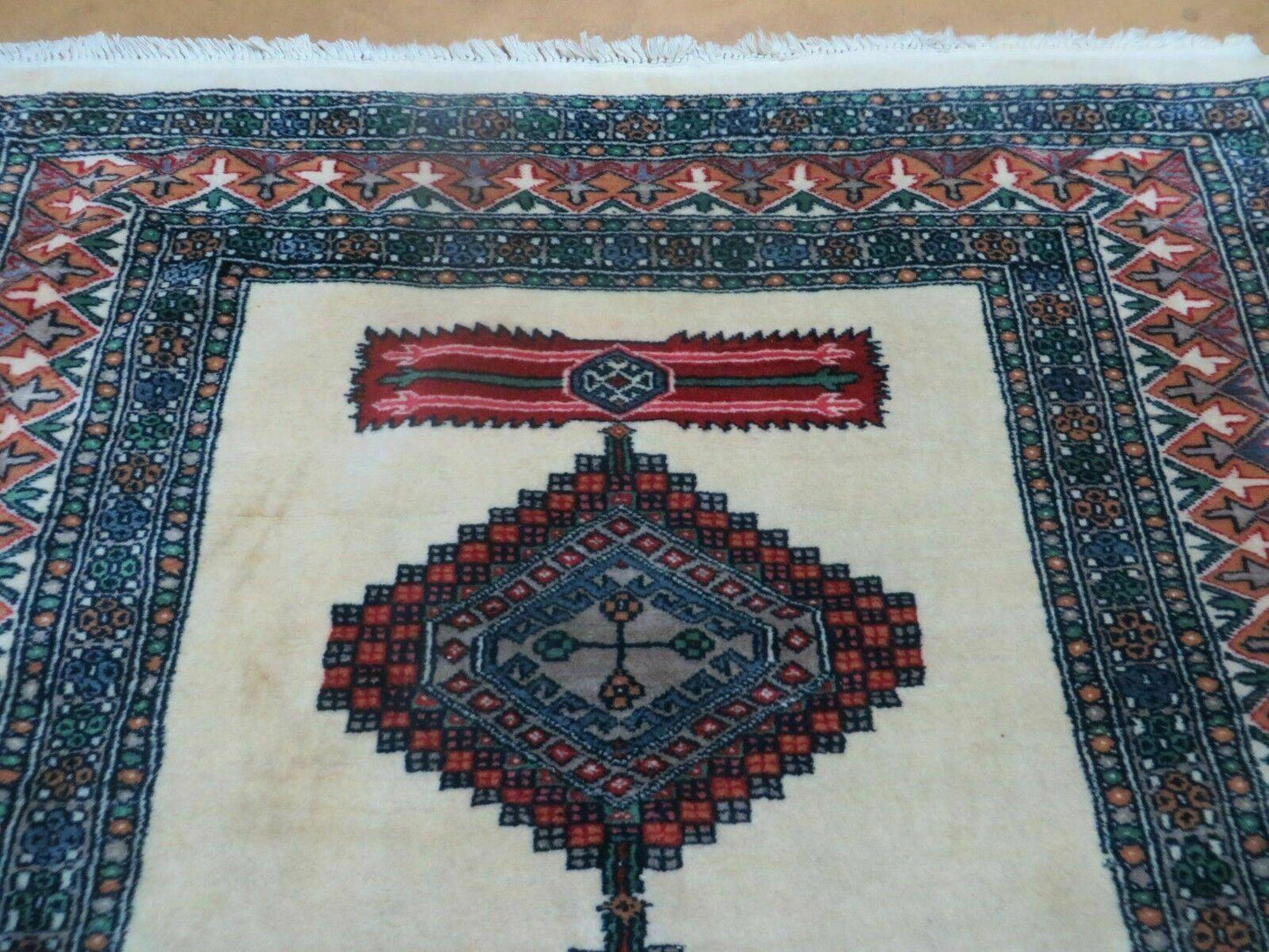 Bokhara Turkoman Rug Vintage Handmade 4x6 Pakistani Wool Carpet