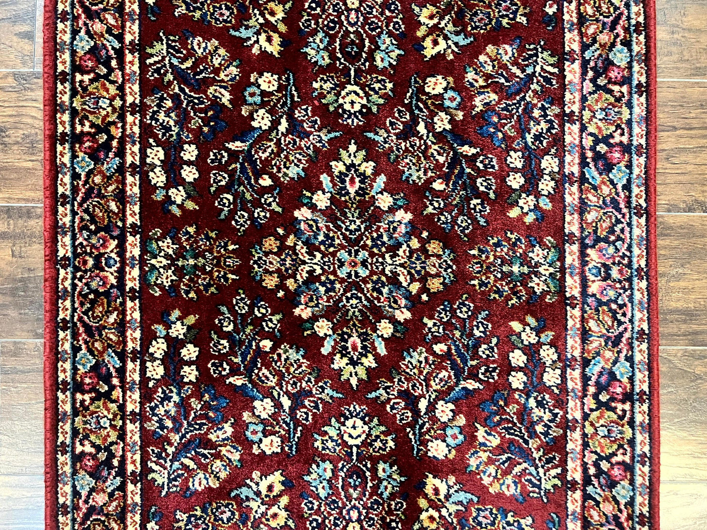 Karastan Rug 3x5 Red Sarouk 785 Vintage Wool Pile Carpet Original 700 Series