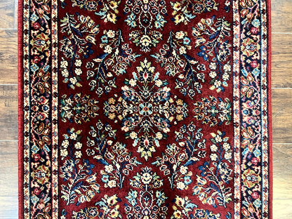 Karastan Rug 3x5 Red Sarouk 785 Vintage Wool Pile Carpet Original 700 Series