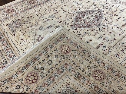 Persian Rug 9x11 Hand Knotted Wool Oriental Carpet Haji Jalili Ivory Cream