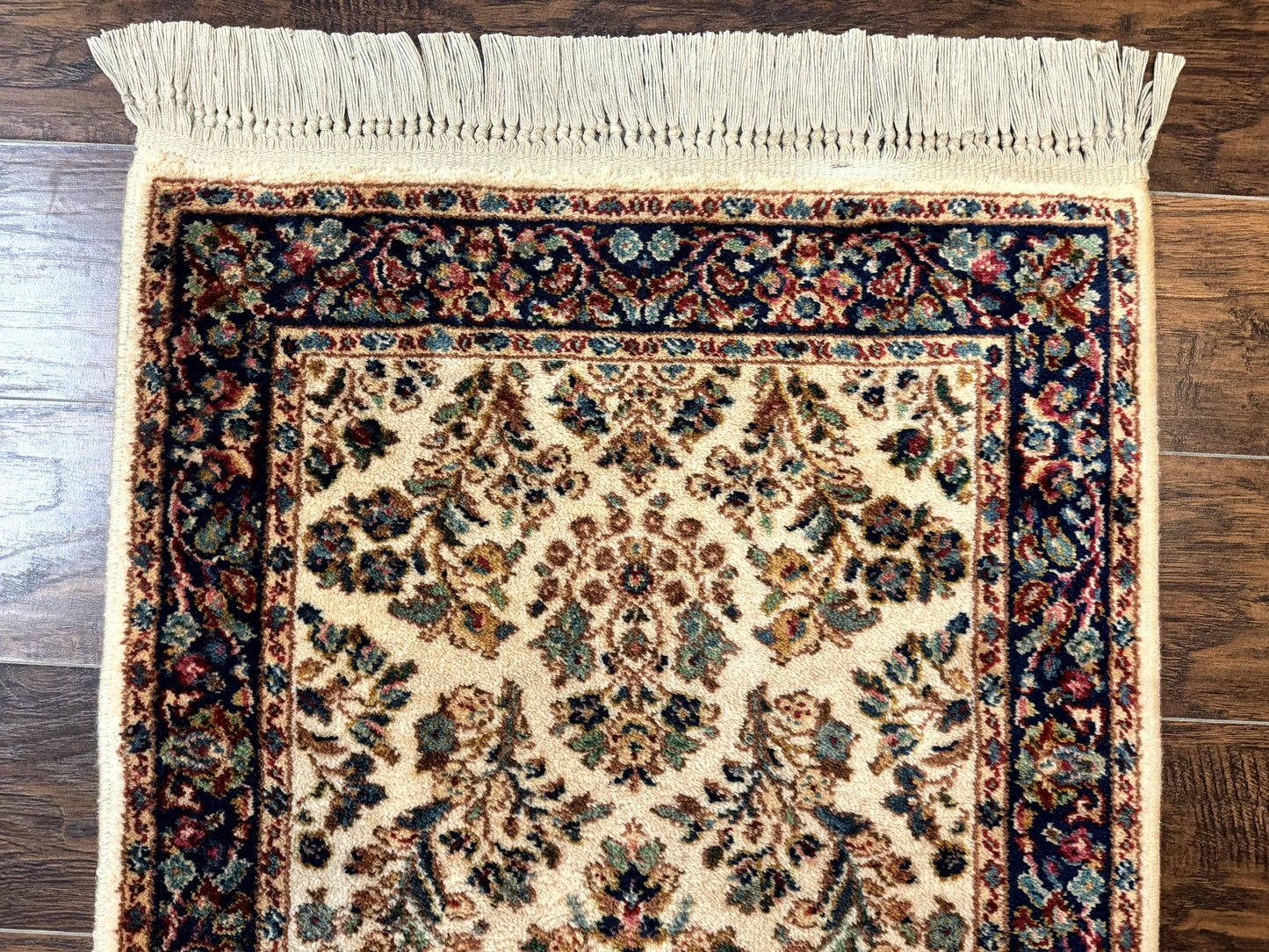 Karastan Rug 2.6 x 4, Karastan Ivory Sarouk #760, Vintage Wool Pile Small Karastan Carpet, Original Collection 700 Series Discontinued