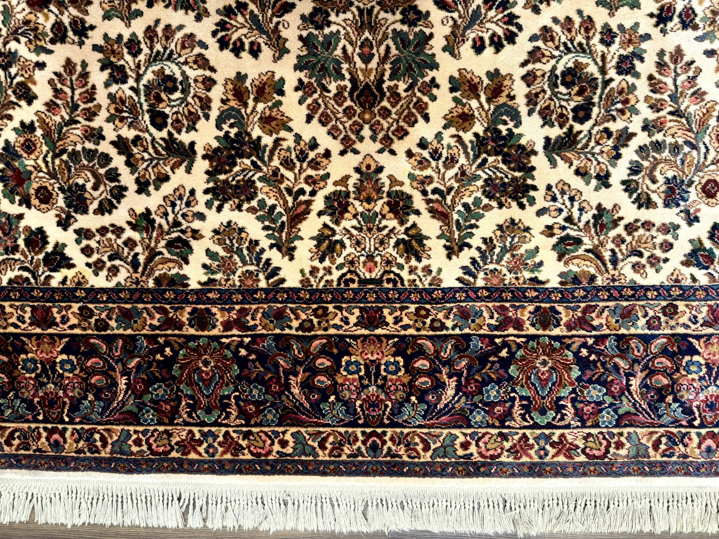 Karastan Rug Ivory Sarouk Wool Area Rug 8.8 X 10.6 Vintage Discontinued 700 Series