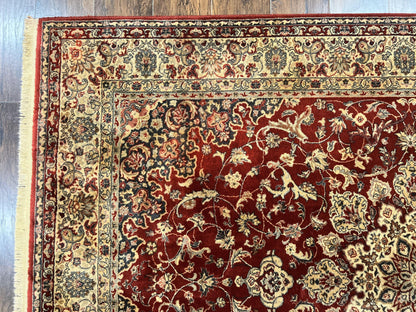 Floral Medallion Wool Rug 5.6x8 Vintage Oriental Taj Mahal Belgium Power Loomed