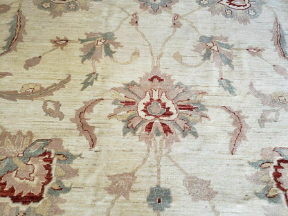 Peshawar Rug 10x14 Rug 10x14 Vintage Rug 10x14 Handmade Rug Chobi Rug Ivory Beige Red Rug