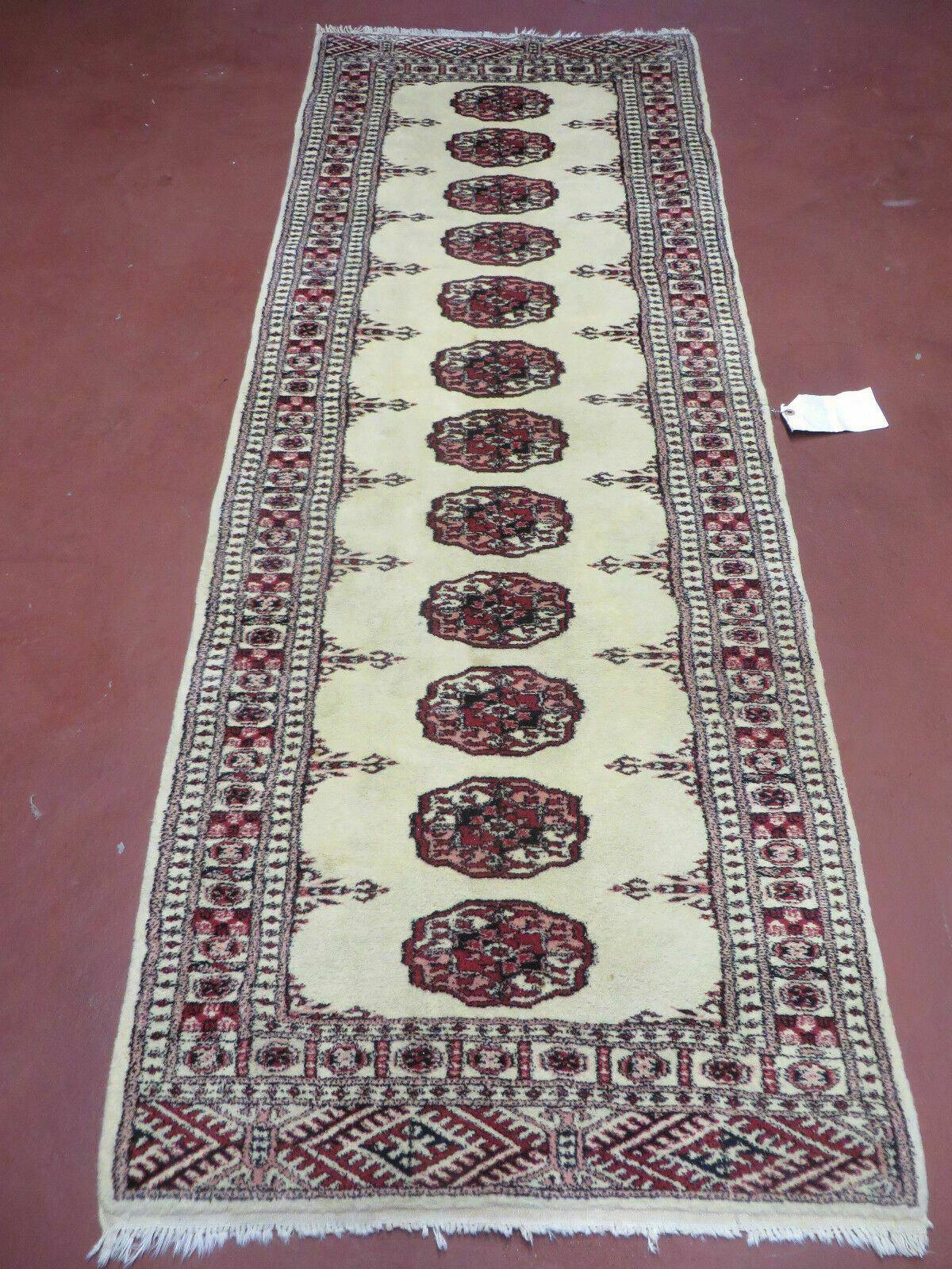 Turkoman Bokhara Rug Handmade Pakistani Wool Runner 2ft 7in By 6ft 9in