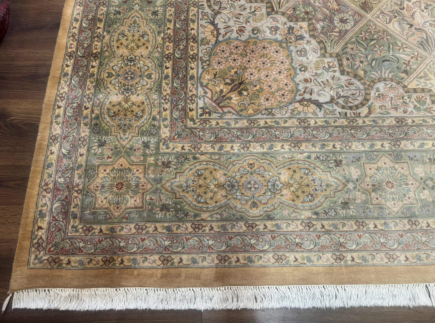 Pak Persian Rug 9x12 Hand Knotted Wool Diamond Panel Design