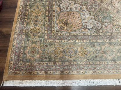 Pak Persian Rug 9x12 Hand Knotted Wool Diamond Panel Design