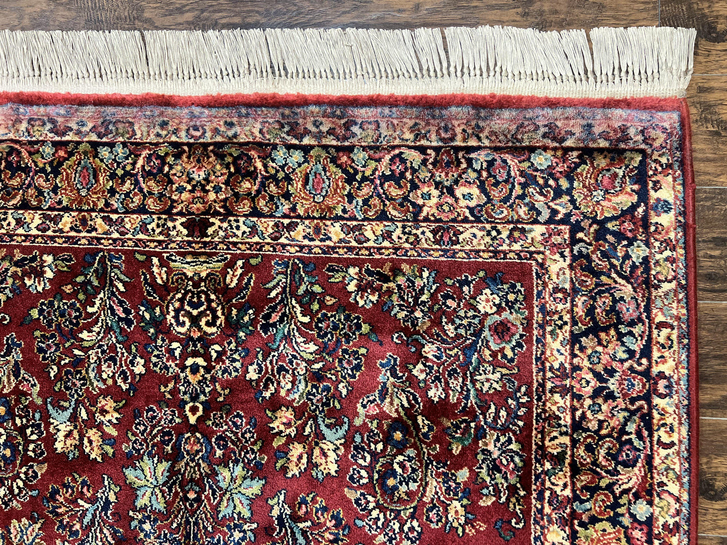 Karastan Red Sarouk Wool Rug 5.9x9 Vintage Oriental Carpet Original 700 Series