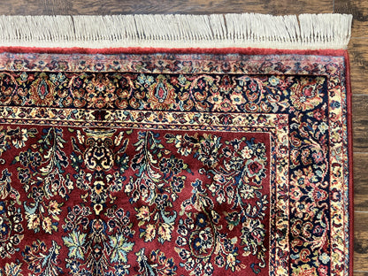 Karastan Red Sarouk Wool Rug 5.9x9 Vintage Oriental Carpet Original 700 Series