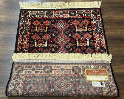 Karastan Yuruk Wool Rug 3x4 Tribal Geometric Navy Blue Area Rug