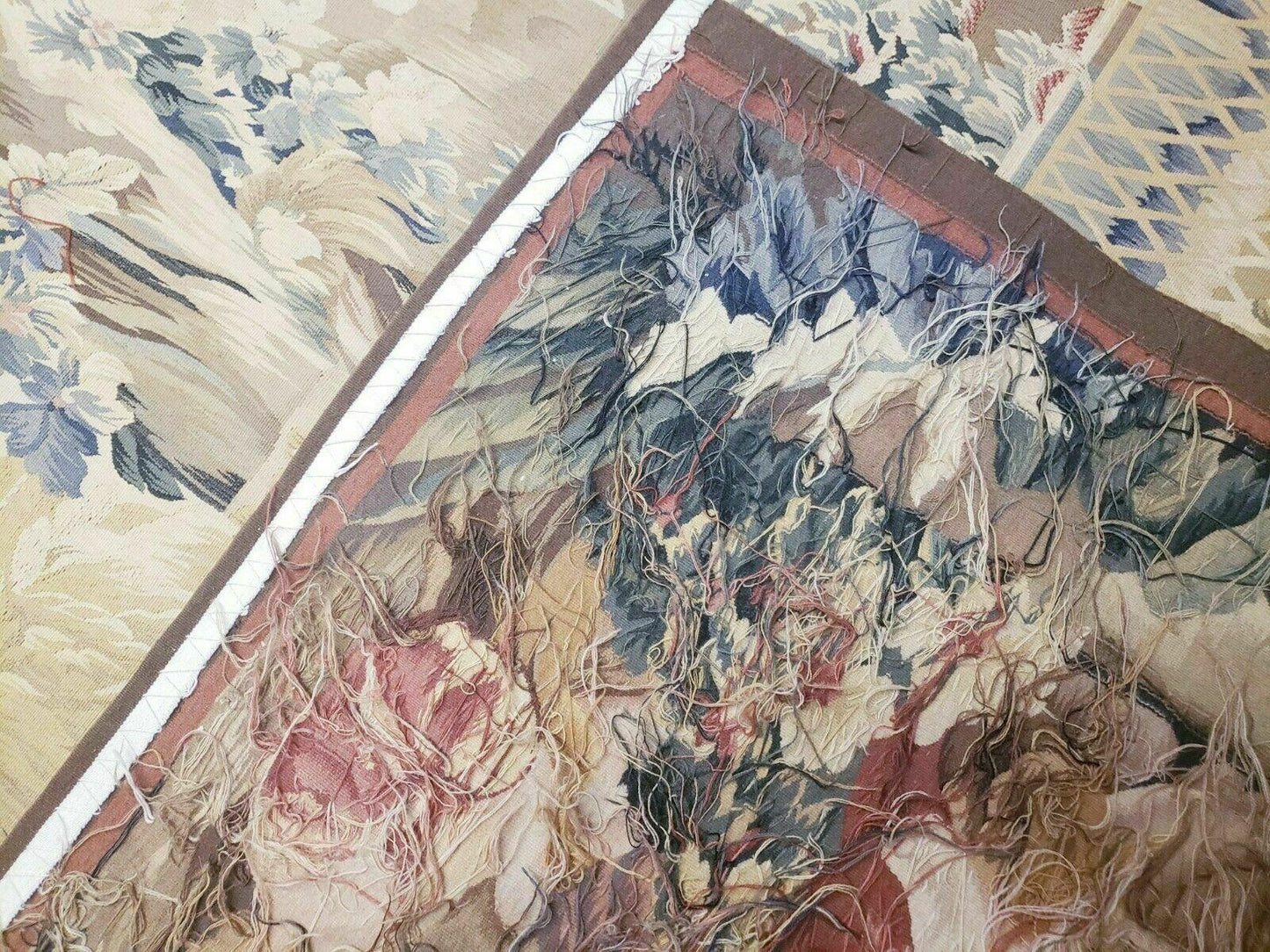 Aubusson Tapestry French Design Handmade Nature Theme Wall Hanging 4x6 Feet