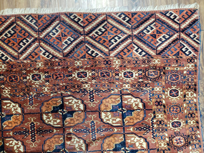 Yamud Rug Turkoman Hand Knotted Wool Area Rug Vintage Fine Weave