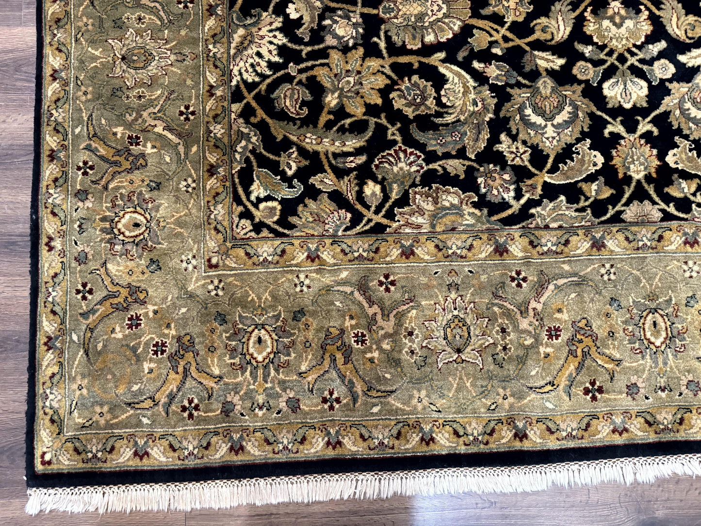 Indo Persian Rug 8x10 Handmade Wool Traditional Floral Allover Vintage