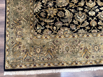 Indo Persian Rug 8x10 Handmade Wool Traditional Floral Allover Vintage