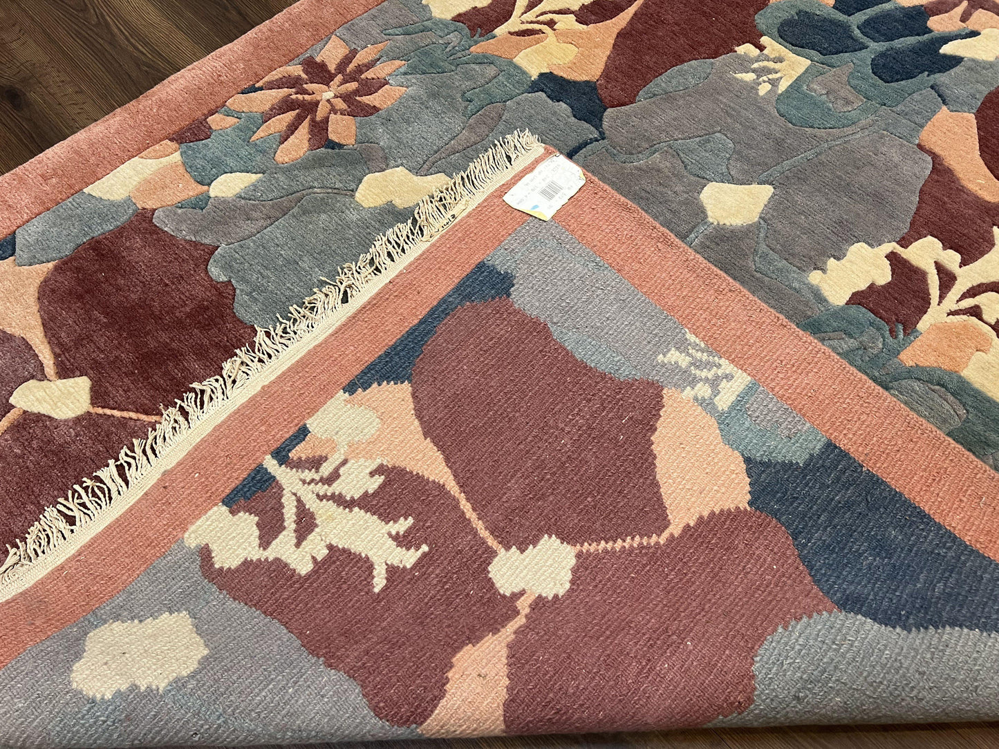 Modern Tibetan Rug Hand Knotted Wool Carpet 6x8 Multicolor Floral Abstract Pattern