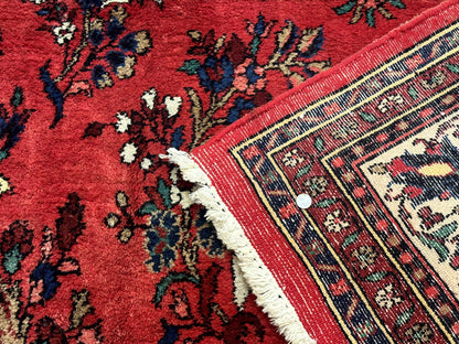 Persian Bibikabad Rug 11x18 Palace Size Red Wool Handmade Large Carpet With Floral Medallion