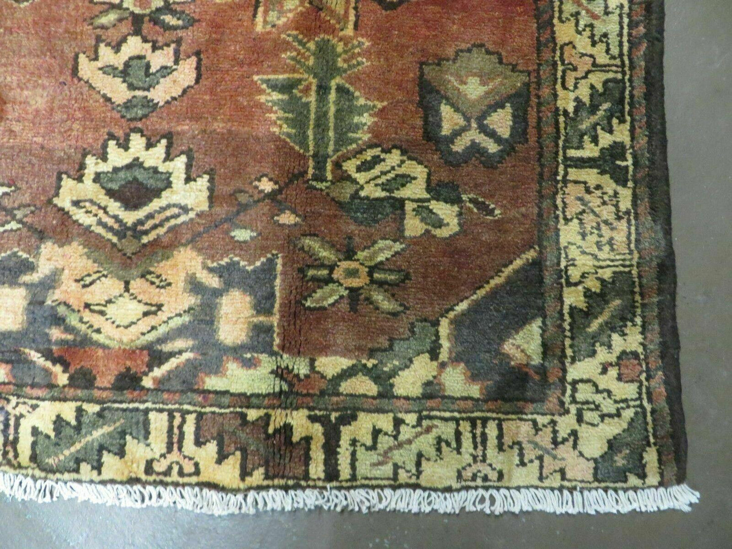 Antique Turkish Wool Rug 4x6 Handmade Vegetable Dye With Rich Pattern