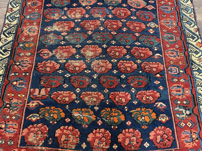 Seychour Rug 4x7 Hand Knotted Wool Antique Caucasian Carpet