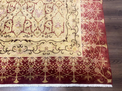 Pak Persian Rug 8x10 Allover Pattern Gold Tan Handmade Wool 200 KPSI