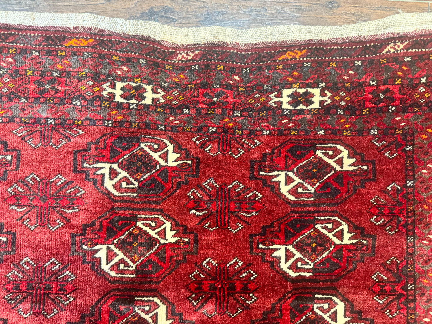 Antique Afghan Turkoman Mafrash Rug 3x5 Red Hand Knotted Wool Tribal Collectible