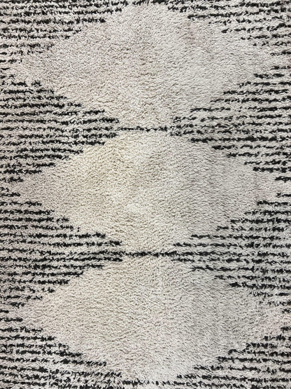 Shag Rug 5x8 Modern Moroccan Style Area Rug Off White And Black