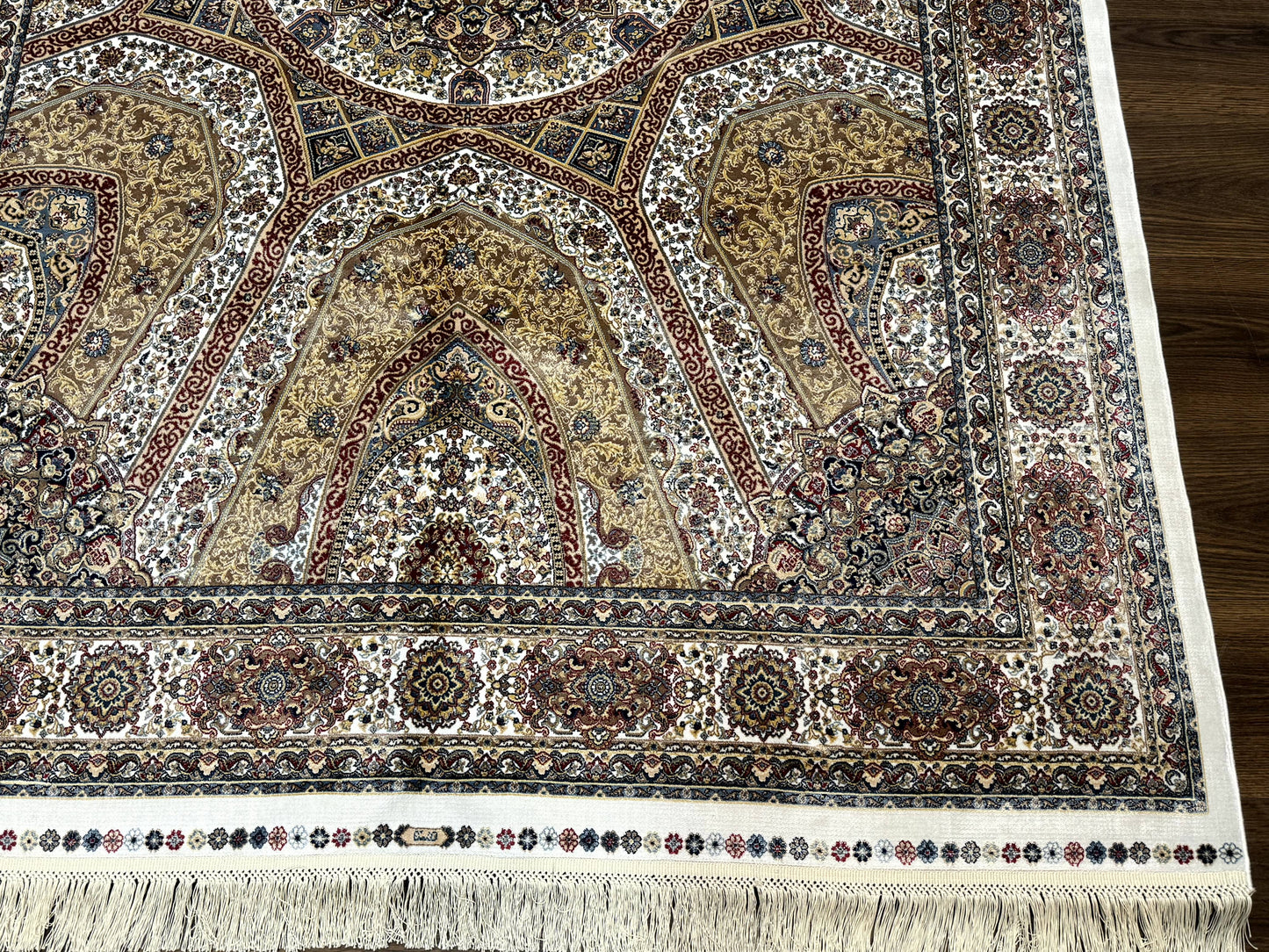 Turkish Silk Rug 5 By 7.6 Feet Dome Design Bamboo Silk Contemporary Area Rug