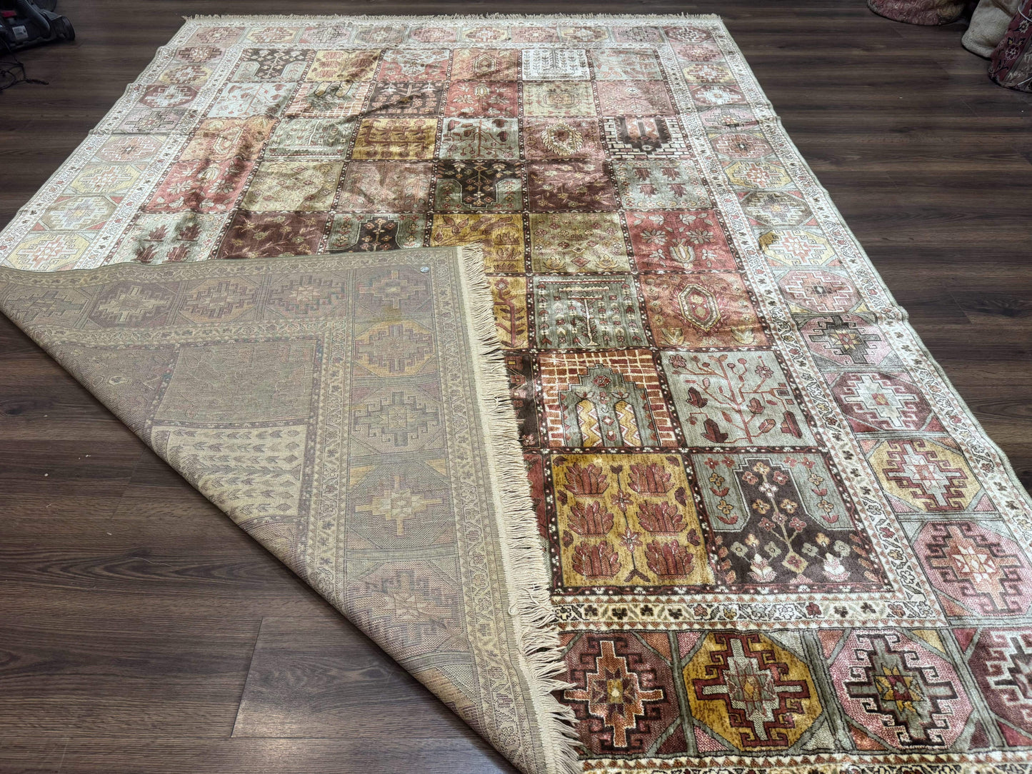 Panel Design Rug 8 x 10.6, Oriental Carpet, Belgium Power Loomed Rug